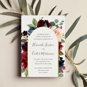 Radiant Bloom Floral Arch Wedding Folieneinladung