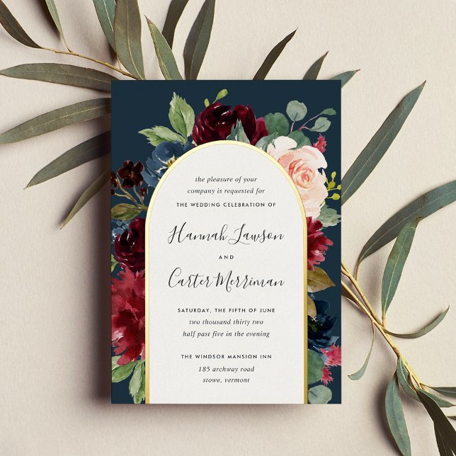 Radiant Bloom Floral Arch Wedding Folieneinladung (Von Creator hochgeladen)