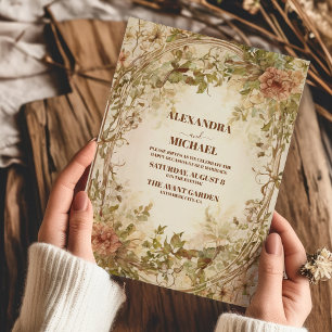 Radiant Bloom Floral Frame Wedding Einladung
