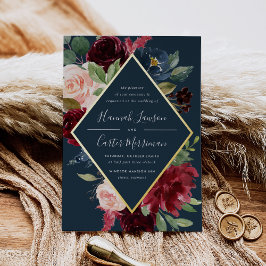 Radiant Bloom Floral Frame Wedding Folieneinladung