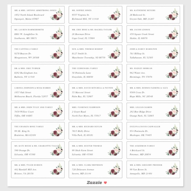 Radiant Bloom | Private Guest Address Labels (Blatt)