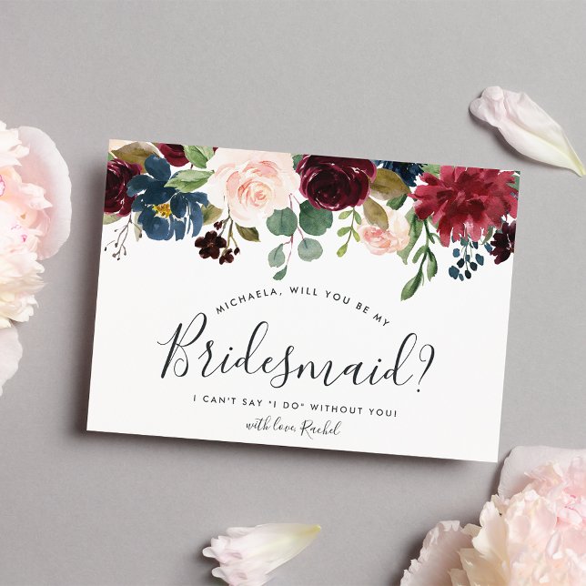 Radiant Bloom sei meine Bridesmaid-Karte Einladung (Von Creator hochgeladen)