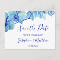 Radiant Blue Orchids Save the Date