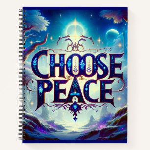 Radiant Choose Peace Typografie Notizbuch