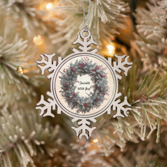 "Radiant Christmas Ring" Schneeflocken Zinn-Ornament (Baum)