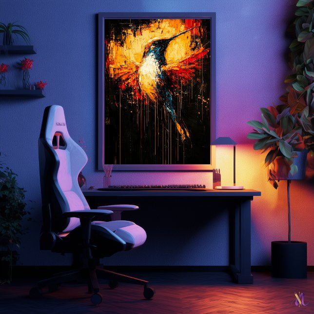 Radiant Contemporary Expressionist Hummingbird Poster (Von Creator hochgeladen)
