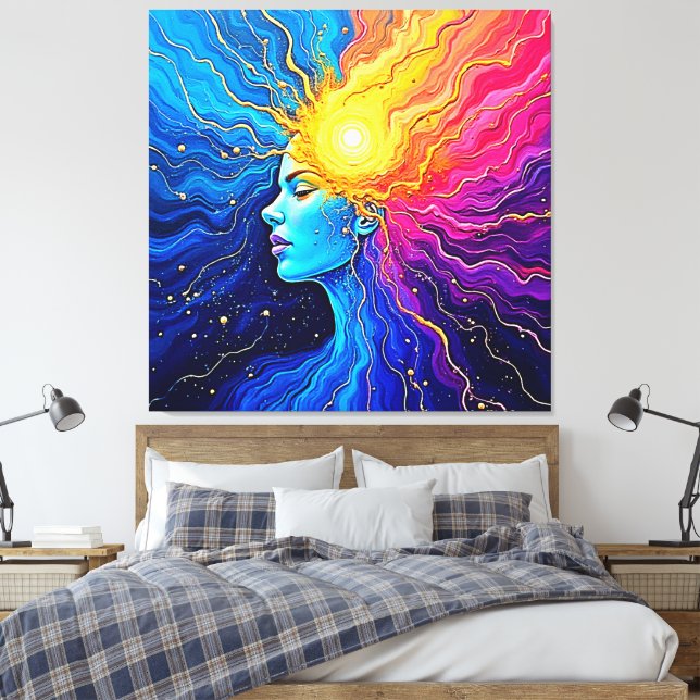 Radiant Cosmic Mind Erwachen Leinwanddruck (Insitu (Schlafzimmer))
