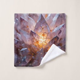 Radiant Crystal Heart Waschlappen