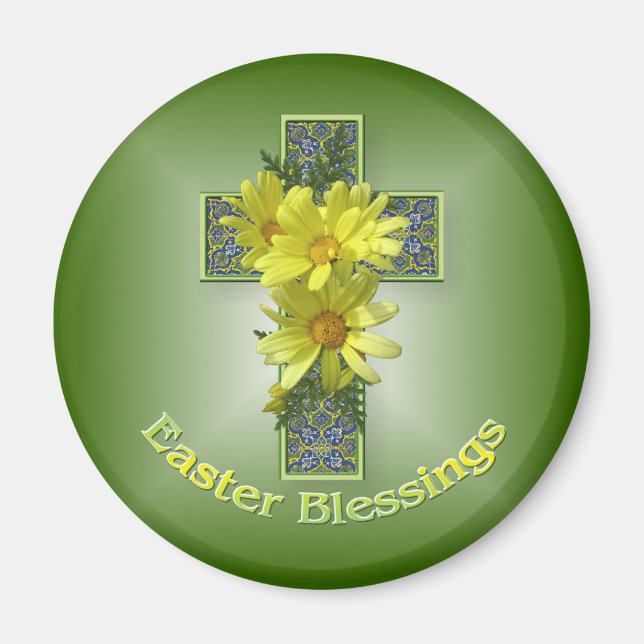 Radiant Daisies Ostersegmente Magnet (Vorne)