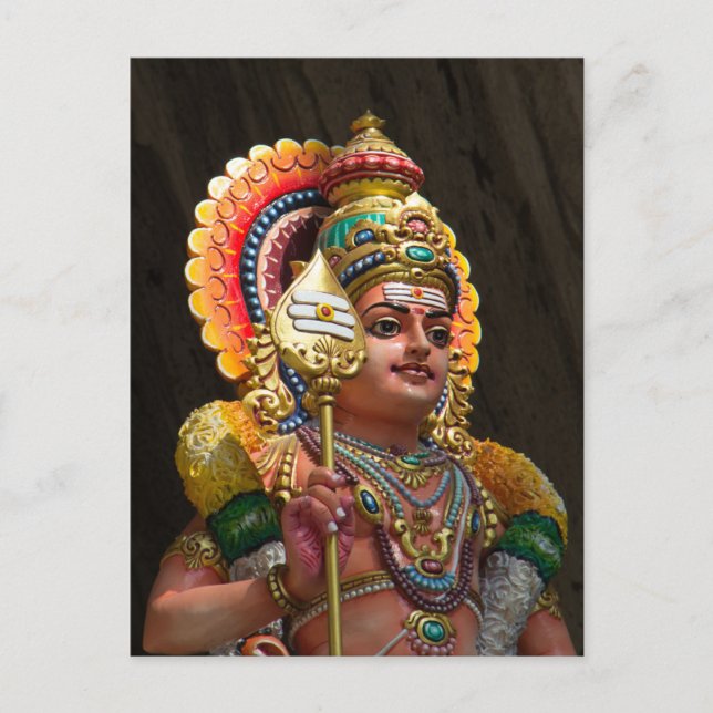 Radiant Devotion in Vibrant Hindu Iconography Postkarte (Vorderseite)