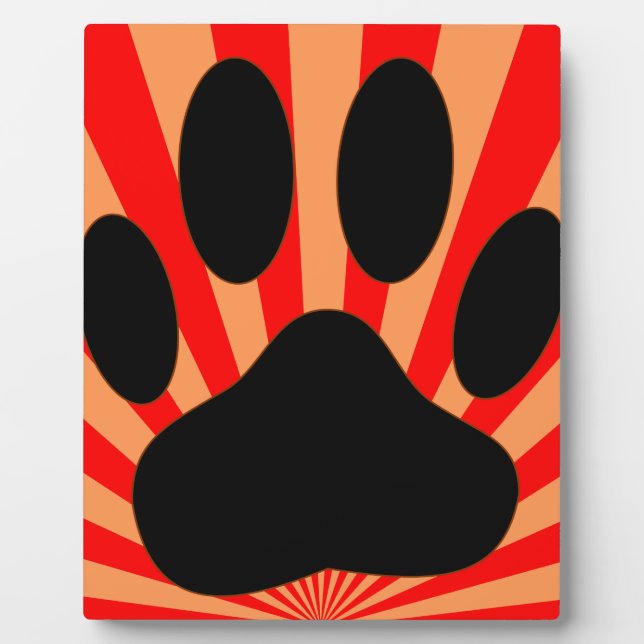 Radiant Dog Paw Print Fotoplatte (Vorderseite)