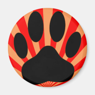 Radiant Dog Paw Print Magnet