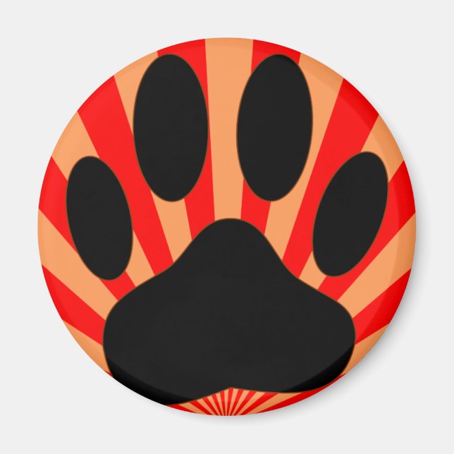 Radiant Dog Paw Print Magnet (Vorne)