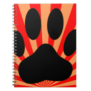 Radiant Dog Paw Print Notizblock