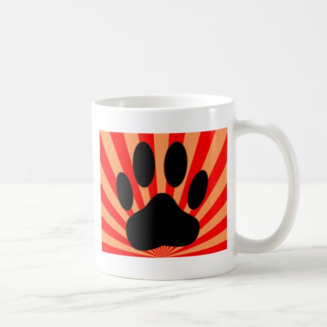 Radiant Dog Paw Print Tasse (Rechts)