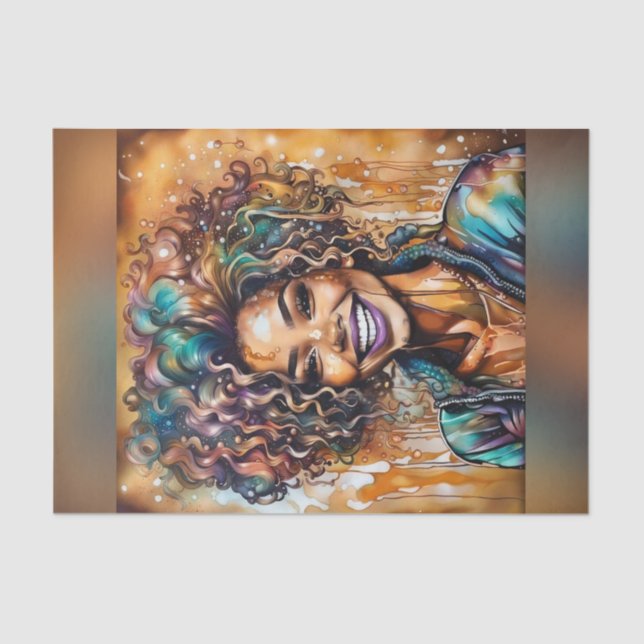 Radiant Ebonöl Slick Queen Decoupage Paper Seidenpapier (Vorderseite)