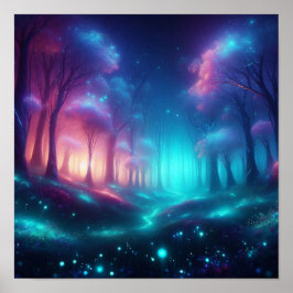 Radiant Ethereal Forest of Endless Light Poster