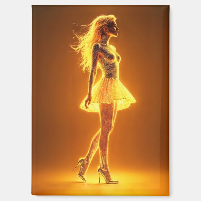 Radiant Fantasy Modell leuchtend goldenes Glühen Magnet (Vorderseite)