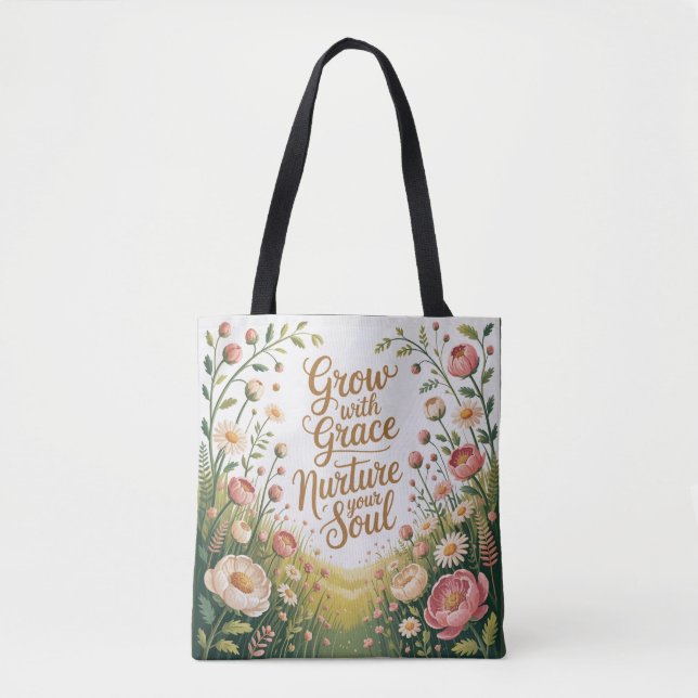 Radiant floral Burst wächst mit Grace Quote (Vorderseite)
