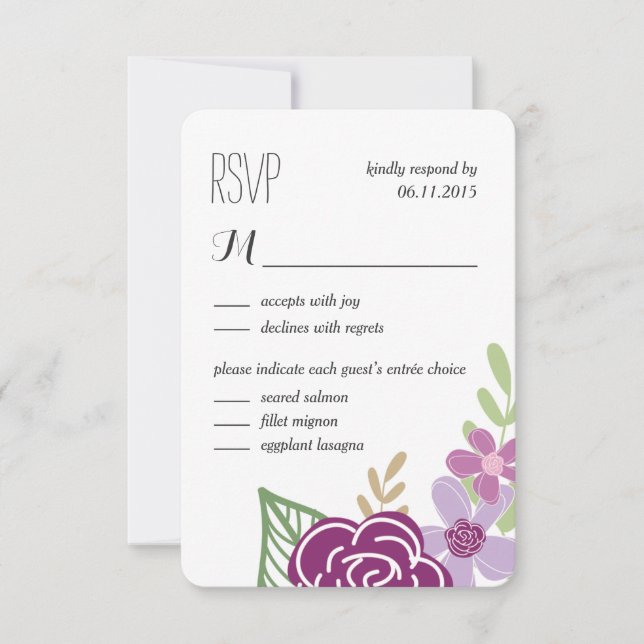 Radiant Florals Wedding Response / RSVP Cards (Vorderseite)