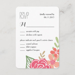 Radiant Florals Wedding Response / RSVP Cards Karte