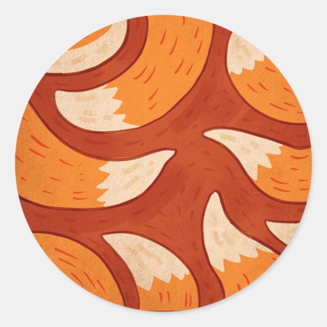 Radiant Fox - Tiermuster-Illustration Runder Aufkleber (Vorderseite)