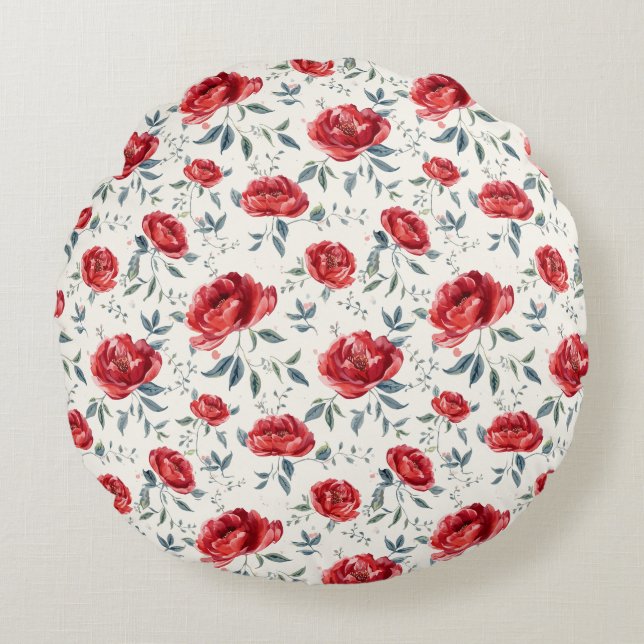 Radiant garden of confidence pattern rundes kissen (Vorderseite)