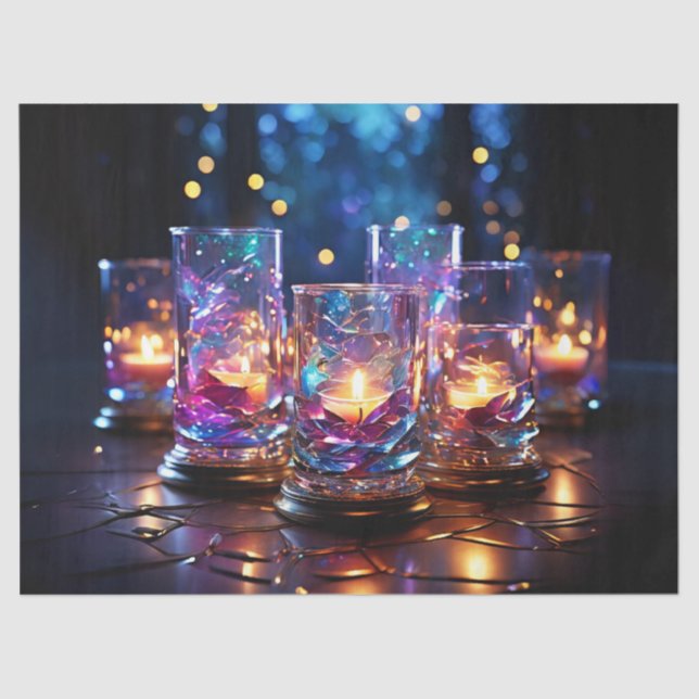 Radiant Glass Candle Weihnachtsdekoupage Kunsthand Seidenpapier (Vorderseite)