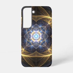 Radiant Gold Blue Fraktal Phone Case Samsung Galaxy Hülle