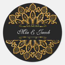 Radiant Gold Mandala Stickers mit floraler Eleganz