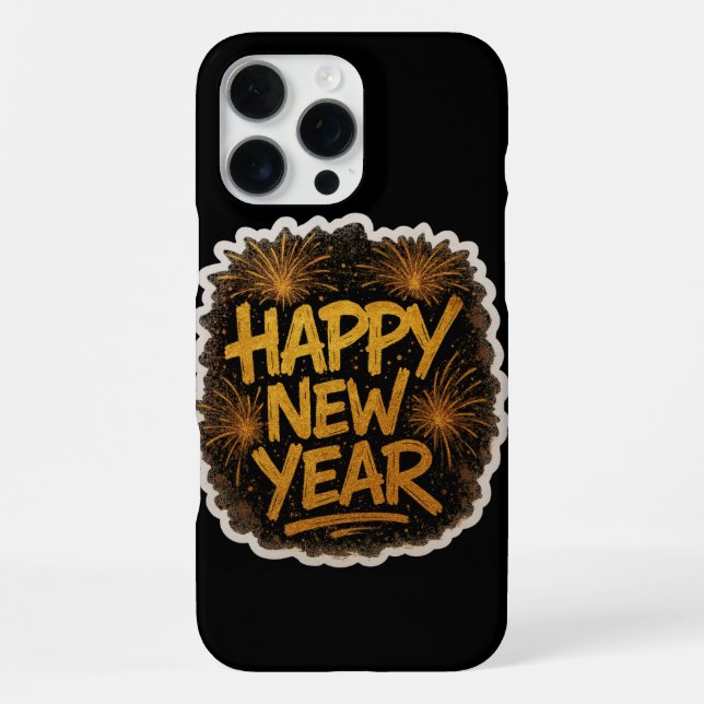 Radiant Graffiti-Style Happy New Year Explosion wi iPhone Hülle (Rückseite)