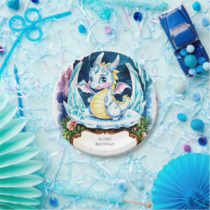 Radiant Happy Dragon Birthday Pappteller