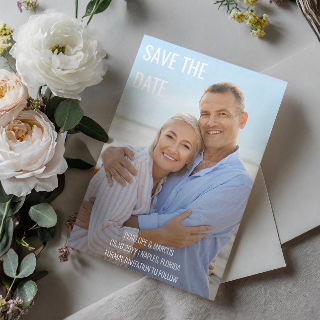 Radiant Happy Foto Wedding Save the Date Einladung (Von Creator hochgeladen)