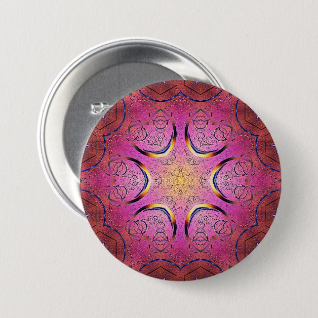 Radiant Heart Kaleidoskop Button (Vorne & Hinten)
