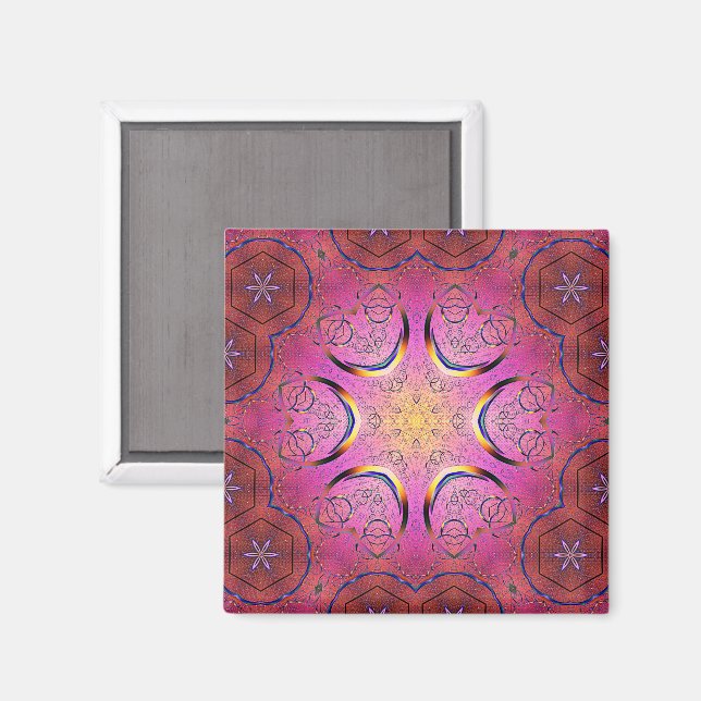 Radiant Heart Kaleidoskop Magnet (Vorderseite/Rückseite)