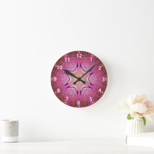 Radiant Heart Kaleidoskop Runde Wanduhr