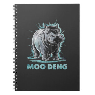 Radiant Hippo Moo Deng Notizblock