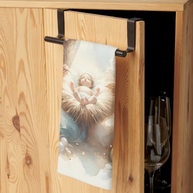 Radiant Holy Family Nativity Scene Geschirrtuch (Drittel gefaltet)