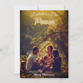 Radiant in His Peace Religious Elegant One Photo Feiertagskarte