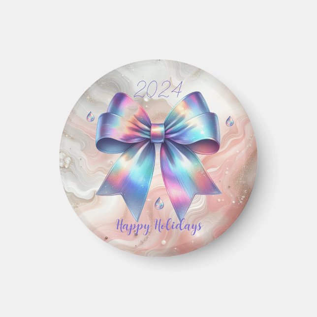 Radiant Iridescent Bow Year Accent Magnet (Vorne)