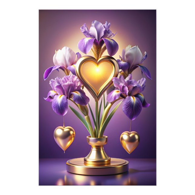 Radiant Iris Blossom 3D Render von Neskie D Fotodruck (Vorne)