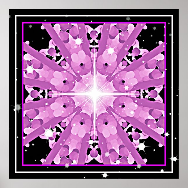 *~* Radiant Lavender Violet Ray Mandala Poster (Vorne)