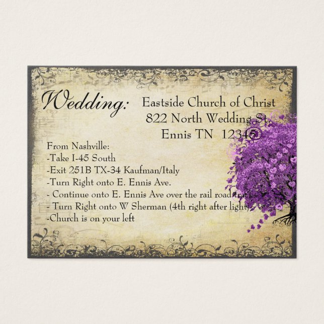 Radiant Lila Heart Leaf Tree Wedding (Vorderseite)
