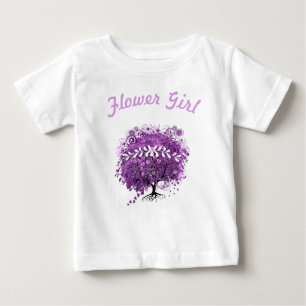 Radiant Lila Heart Leaf Tree Wedding Baby T-shirt