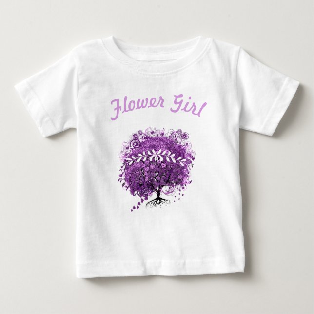 Radiant Lila Heart Leaf Tree Wedding Baby T-shirt (Vorderseite)