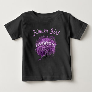 Radiant Lila Heart Leaf Tree Wedding Baby T-shirt