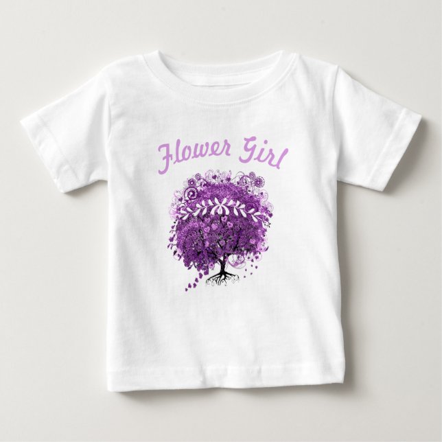 Radiant Lila Heart Leaf Tree Wedding Baby T-shirt (Vorderseite)