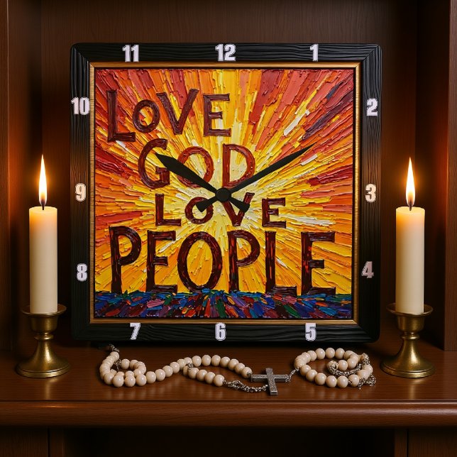 Radiant Love God Love People Art Quadratische Wanduhr (Von Creator hochgeladen)