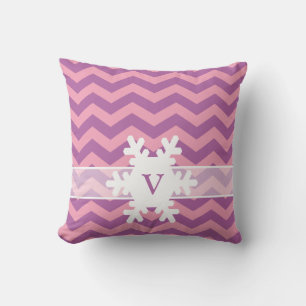 Radiant Mattiert Orchid Chevrons mit Schneeflocke Kissen