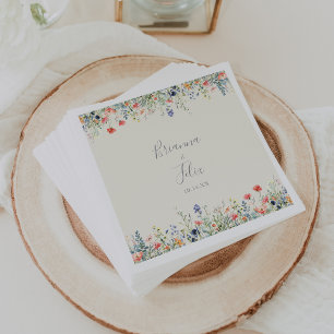 Radiant Multicolor Wildblume Wedding Napkins Serviette